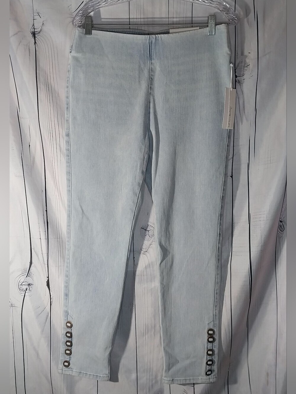 Soft Surroundings Light Wash Ultimate Denim Casual Everyday Ankle Button Hem